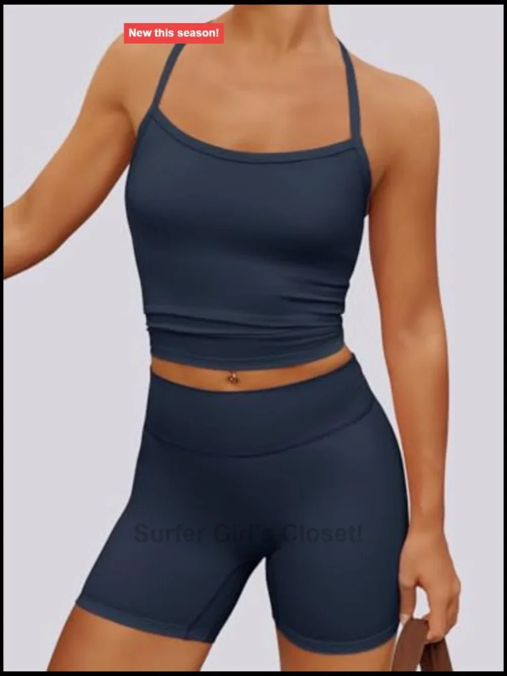 Buttery Soft 2 Piece Workout Set Padded Tank Top and High Waist Biker Shorts